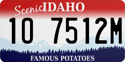 ID license plate 1O7512M