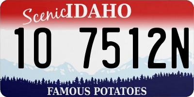 ID license plate 1O7512N