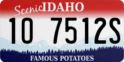 ID license plate 1O7512S