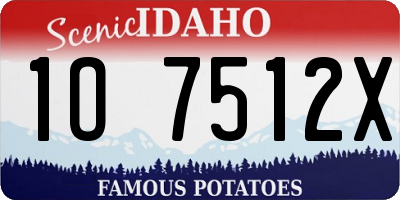 ID license plate 1O7512X
