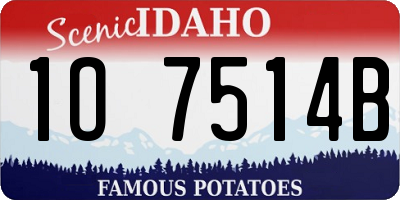 ID license plate 1O7514B