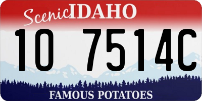 ID license plate 1O7514C
