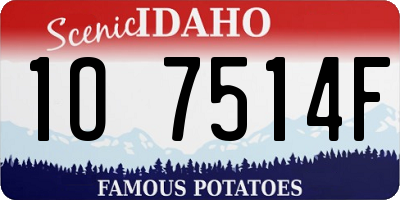ID license plate 1O7514F