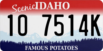 ID license plate 1O7514K