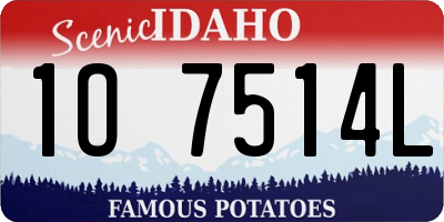 ID license plate 1O7514L