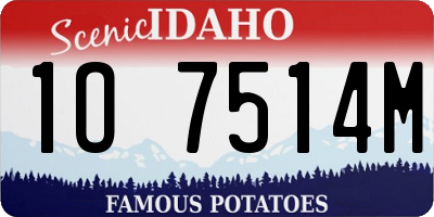 ID license plate 1O7514M