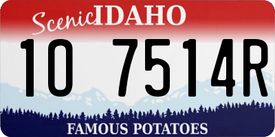 ID license plate 1O7514R