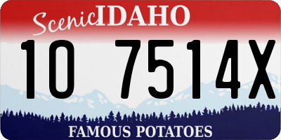 ID license plate 1O7514X