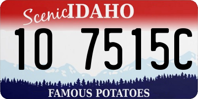 ID license plate 1O7515C