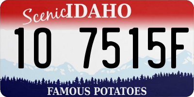 ID license plate 1O7515F