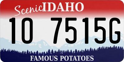 ID license plate 1O7515G