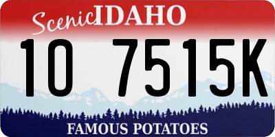 ID license plate 1O7515K