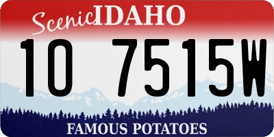 ID license plate 1O7515W