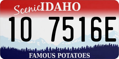 ID license plate 1O7516E