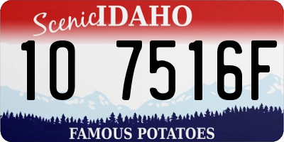 ID license plate 1O7516F