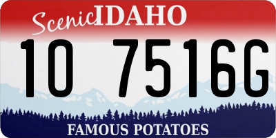 ID license plate 1O7516G