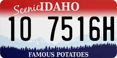 ID license plate 1O7516H