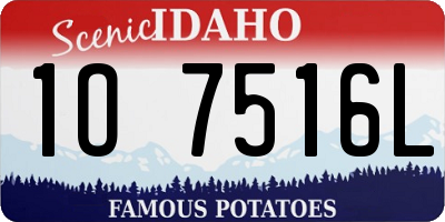 ID license plate 1O7516L