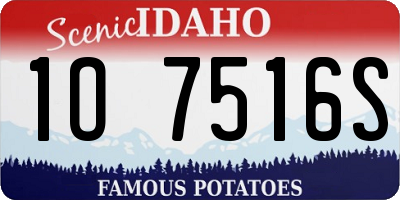 ID license plate 1O7516S