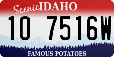 ID license plate 1O7516W