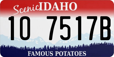 ID license plate 1O7517B