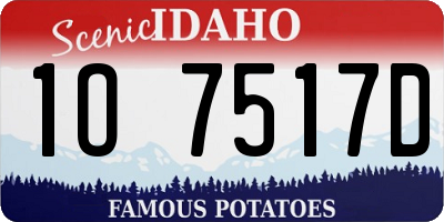ID license plate 1O7517D