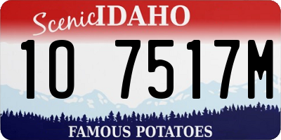 ID license plate 1O7517M