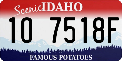 ID license plate 1O7518F