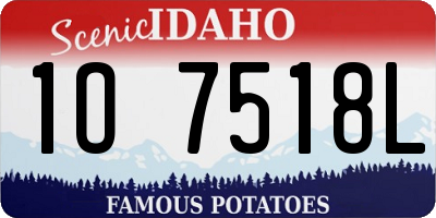 ID license plate 1O7518L