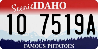 ID license plate 1O7519A