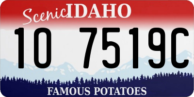 ID license plate 1O7519C