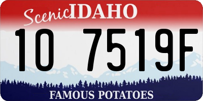 ID license plate 1O7519F