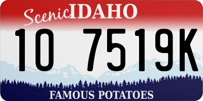 ID license plate 1O7519K