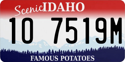 ID license plate 1O7519M