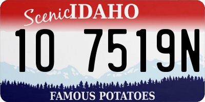 ID license plate 1O7519N