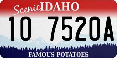 ID license plate 1O7520A