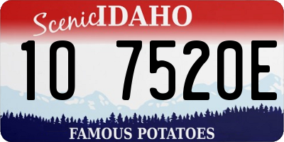 ID license plate 1O7520E