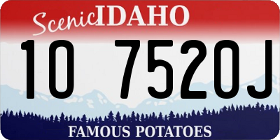 ID license plate 1O7520J