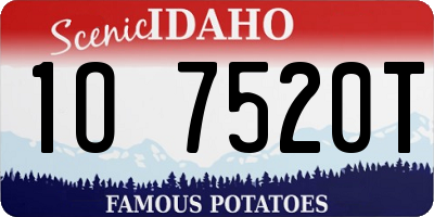 ID license plate 1O7520T