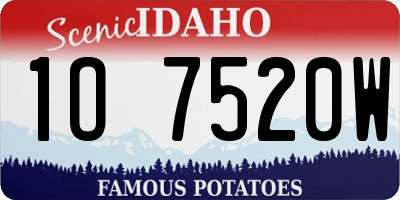 ID license plate 1O7520W