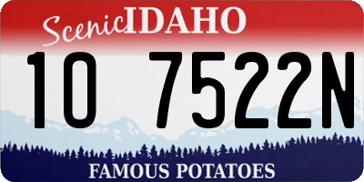 ID license plate 1O7522N