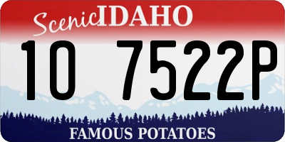 ID license plate 1O7522P
