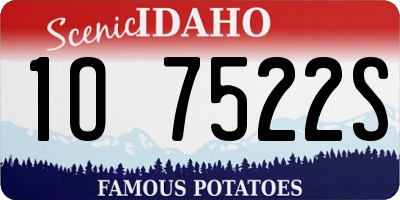 ID license plate 1O7522S