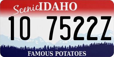 ID license plate 1O7522Z
