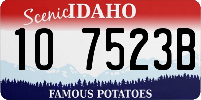 ID license plate 1O7523B