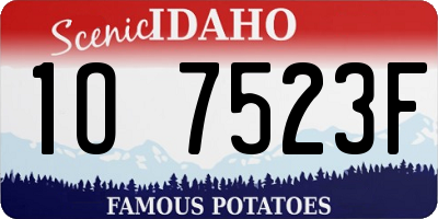 ID license plate 1O7523F