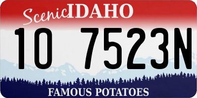 ID license plate 1O7523N