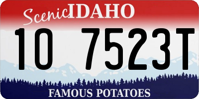 ID license plate 1O7523T