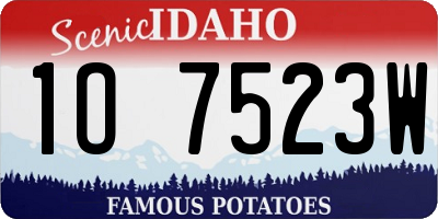 ID license plate 1O7523W
