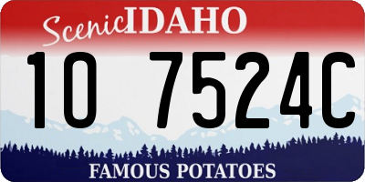 ID license plate 1O7524C